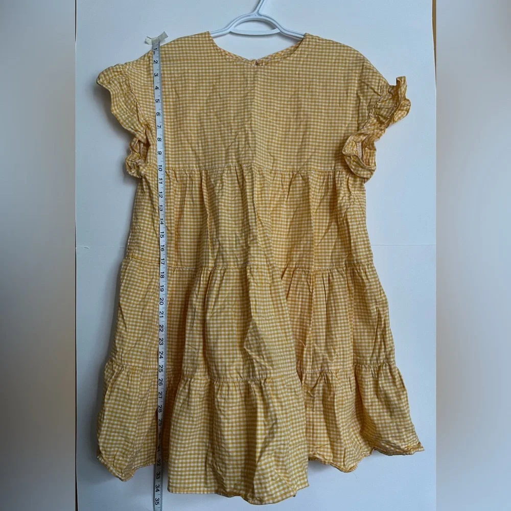 Yellow Gingham Ruffle Dress - Picture 6 of 7